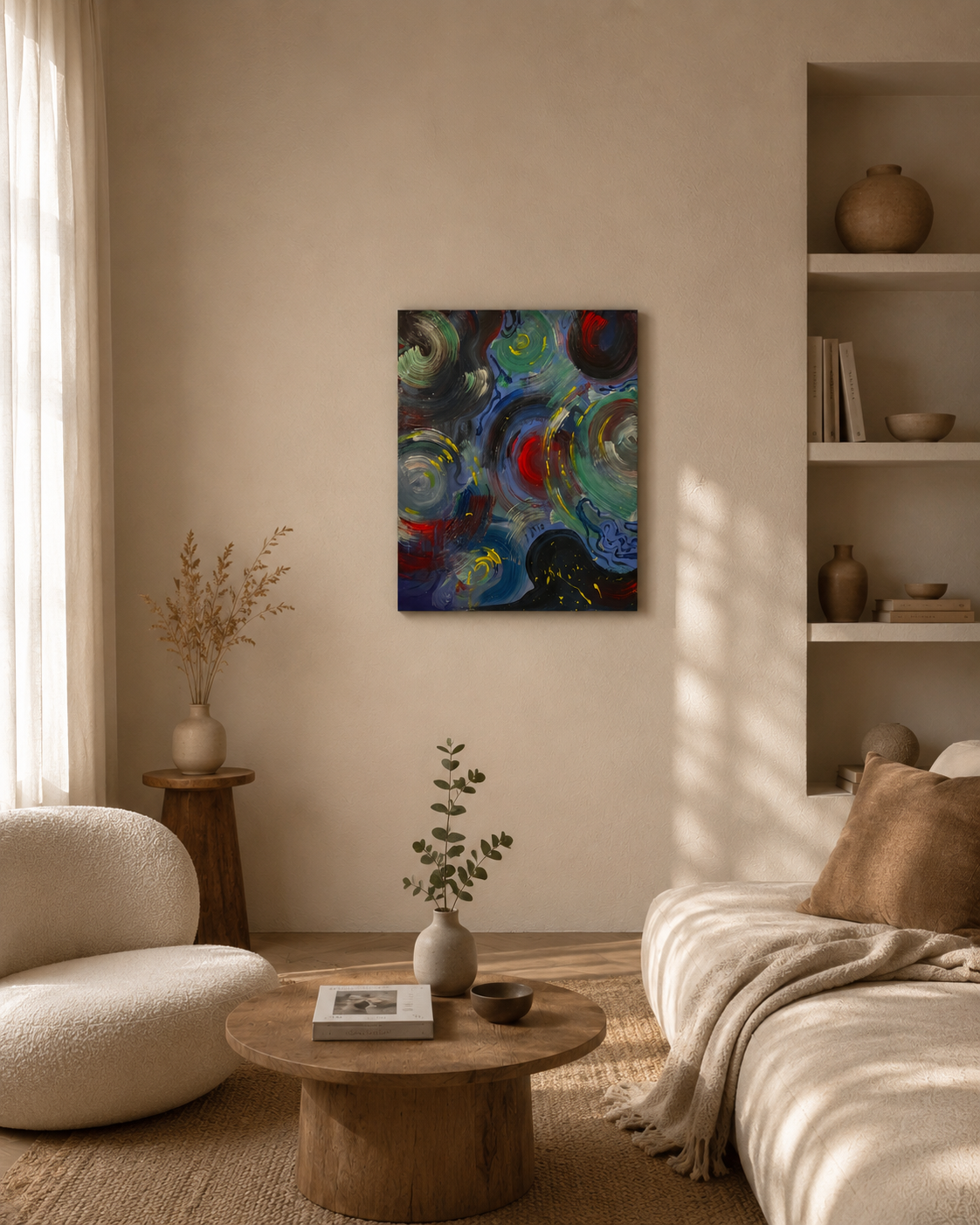 Raindrops by Julia Lubiatowska — original painting in interior