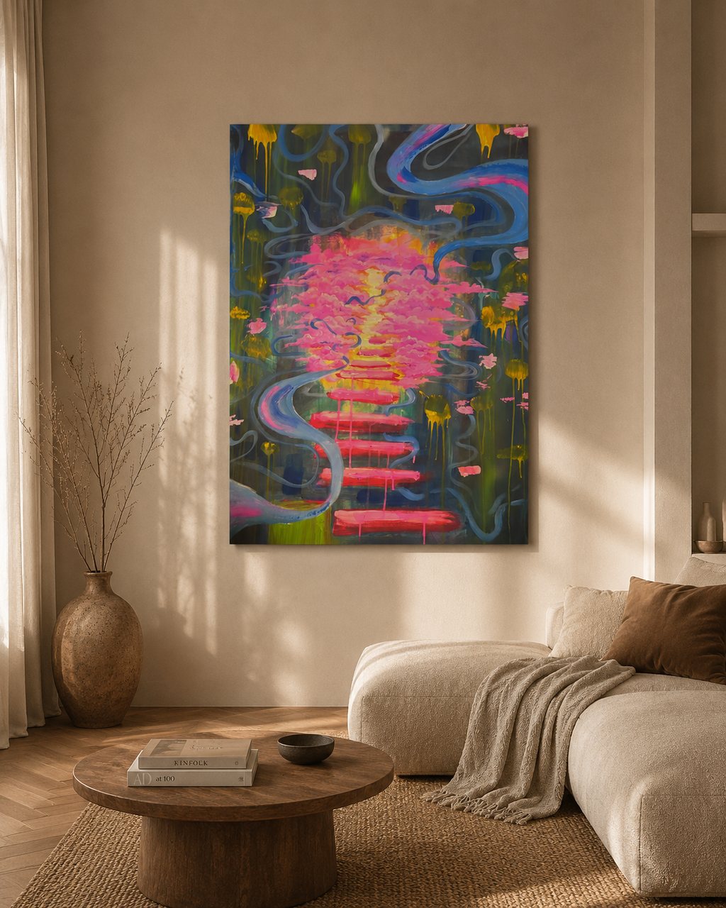 Stairway to Heaven by Julia Lubiatowska — original painting in interior